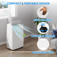 Garvee 14000 BTU Portable Air Conditioner 3-in-1 AC Unit Dehumidifier Fan Remote Control for Rooms Up to 700 Sq Ft Sleep Mode Timer - White