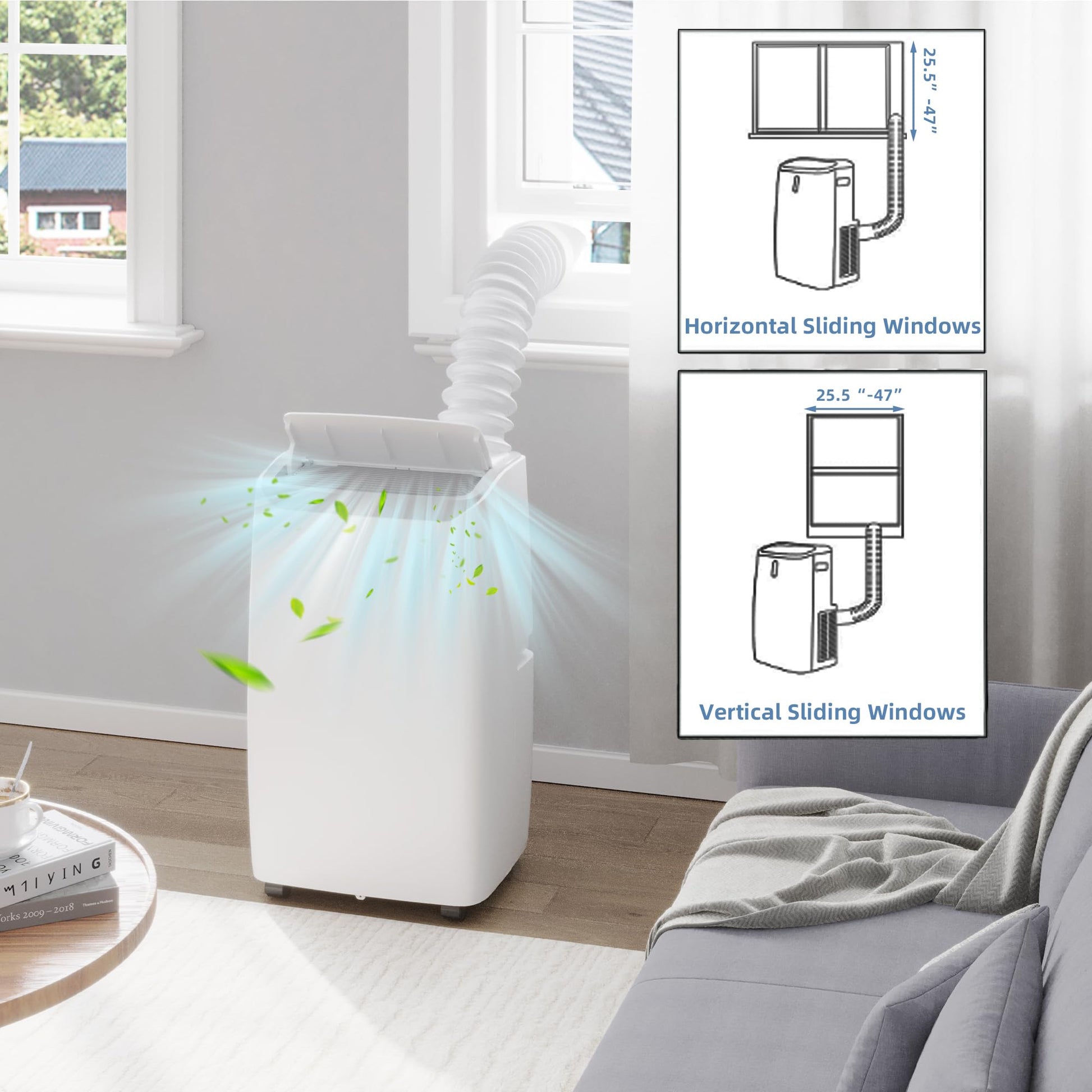 Garvee 14000 BTU Portable Air Conditioner 3-in-1 AC Unit Dehumidifier Fan Remote Control for Rooms Up to 700 Sq Ft Sleep Mode Timer - White