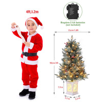 Garvee 3ft Pre-Lit Christmas Tree, Small Lighted Christmas Tree with Lighting Elk Base, Artificial Xmas Trees with 78 LED Lights & 8 Lighting Modes Christmas Decoration for Home, Office, Set of 2