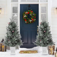 Garvee 3ft Pre-Lit Christmas Tree, Artificial Christmas Trees with Lighting Elk Base, Mini Christmas Trees with 78 LED Lights, Battery Operated and Timer Function, Xmas Decoration for Home