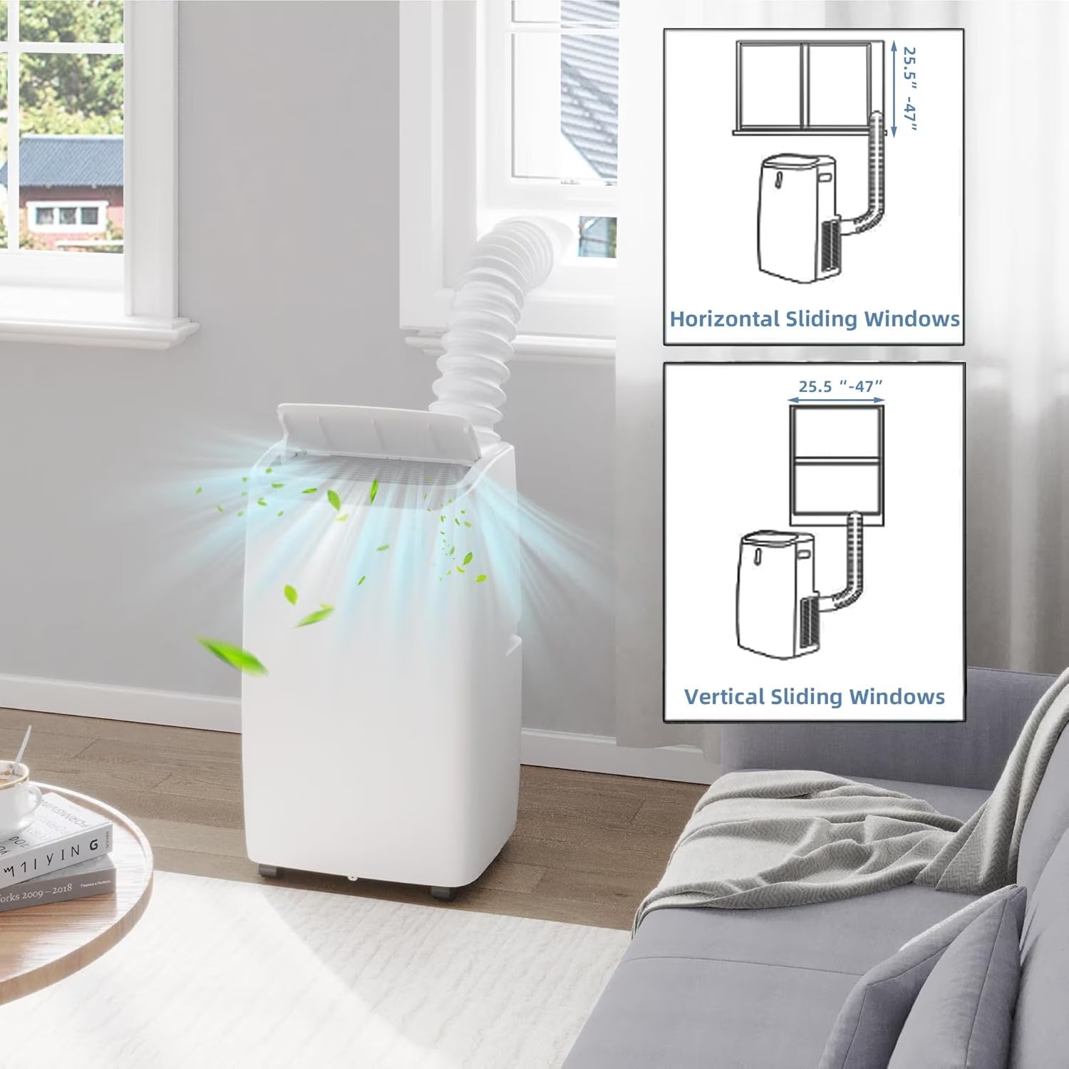 Garvee 14000 BTU Portable Air Conditioner, 3-In-1 AC Unit with Dehumidifier & Fan, Cools Up to 750 Sq. Ft. Quiet Operation, Auto Evaporation System, Remote Control, White