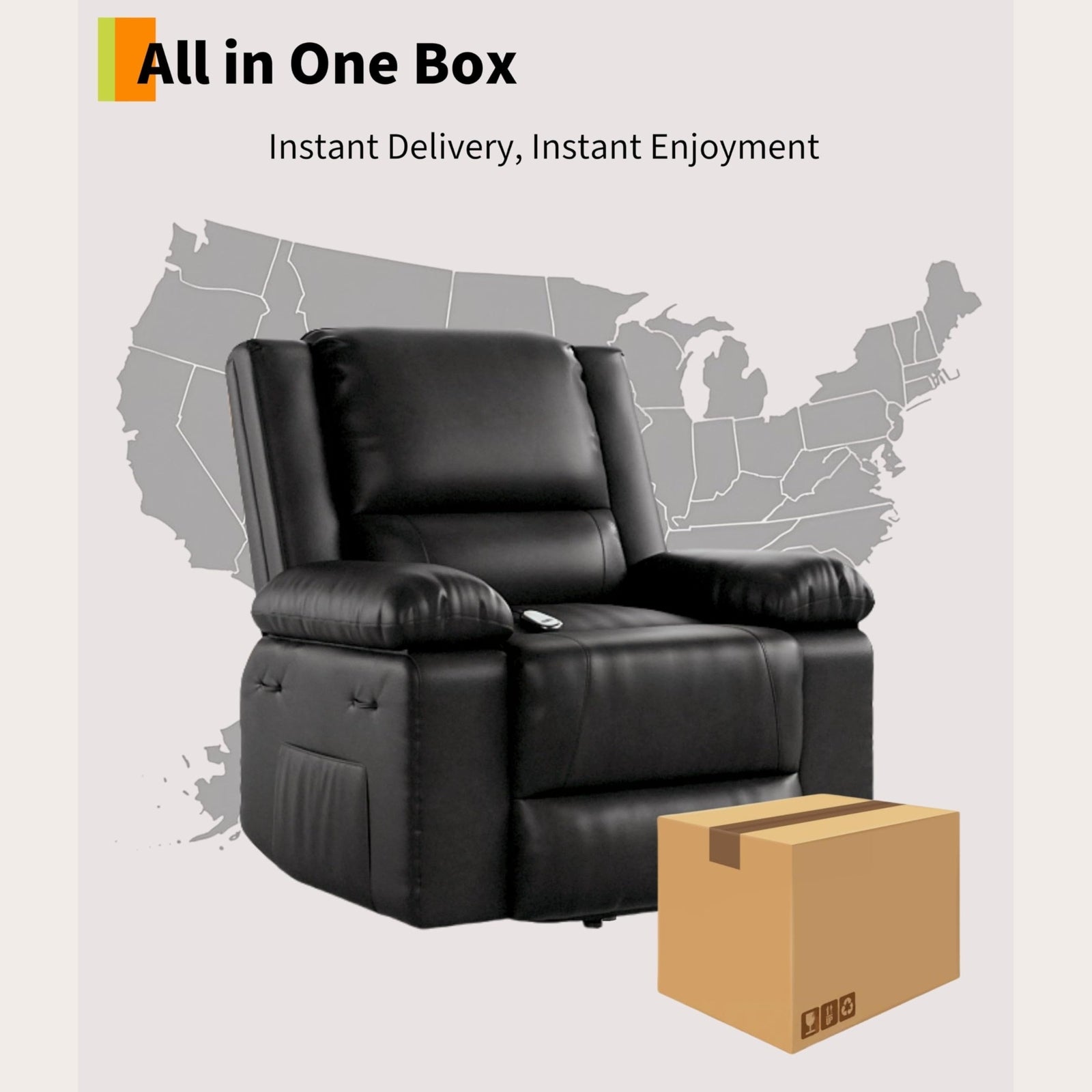 Garvee Oversized Power Lift Recliner Chair with Heat and Massage, PU Leather Electric Lift Recliner for Elderly & Mobility Impaired, Adjustable Back and Legs, Heavy Duty Lift Chair for Seniors, Black