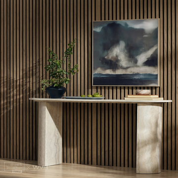 Garvee Set of 6 Modern 3D Fluted Acoustic Wood Slat Wall Panels 47.2" x 23.6" Soundproof Decorative Panels for Home Theater, Office, Studio and Interior Walls, Walnut