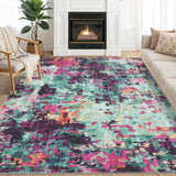 Garvee 8x10 Area Rug for Living Room Washable Rug Non Slip Classroom Large Rug Non Shedding Farmhouse Rug Modern Colorful Rug Abstract Rug Low Pile Indoor Carpet for Bedroom Office, Multi Color - Multicolor