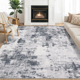 Garvee Rugs for Living Room Washable 10x13 Extra Large Area Rug Soft Bedroom Rug Modern Abstract Rug Non Slip Classroom Indoor Carpet Non Shedding Accent Rug for Farmhouse Dining Room, Grey - Gray