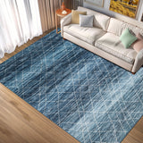 Garvee Modern Indoor Floor Carpet Non Slip Non Shedding Low Pile Area Rugs for Living Room Bedroom Nursery Dorm Home Decor - Blue