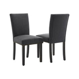 Garvee Upholstered Dining Chairs Set of 2, Fabric Parsons Accent Dining Chair with Nailhead Trim, Solid Wood Legs, Rubber Pad, Modern Kitchen Chairs for Dining Room/Kitchen, Dark Grey - Dark Grey