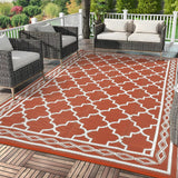 Garvee Outdoor Brick Red 10x20 Extra Large Waterproof Rug Reversible Geometric Pattern Durable Plastic UV-Resistant Lightweight Portable for Patio Camping RV - Brick Red