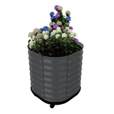 Garvee Self-Watering Wheeled Metal Garden Bed with Lockable Wheels & Water Reservoir, Galvanized Steel, Rust-Resistant, Mobile Raised Planter for Indoor/Outdoor Herb & Veggie Growing - Gray