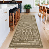 Garvee Washable Runner Rug 2x6 - Non Slip, Stain Resistant, Soft Polyester - Modern Brown, Low Pile - Kitchen, Entryway, Bedroom - Brown