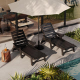 Garvee Outdoor HDPE Chaise Lounge with 5-Position Adjustable Backrest, Oversize Design, Durable HDPE Material, Cup Holder, 450 lbs Capacity, Poolside Relaxation