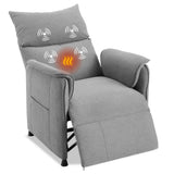 Garvee Elertric Recliner Chair with Massage and Heat, Adjustable Single Recliners Sofa with Remote Control Home Theater Seating ＆Armchair for Living Room/Office (Fabric, Gray)