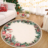 Garvee Christmas Round Rug Santa Claus 4Ft Washable Non-Slip Soft Low-Pile Red Area Rug for Living Room Dining Room Bedroom Home Decor - Santa Claus Red