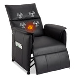 Garvee Elertric Recliner Chair with Massage and Heat, Adjustable Single PU Leather Recliners Sofa with Remote Control Home Theater Seating ＆Armchair for Living Room/Office, Black - PU | Black