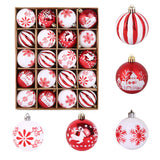 Garvee 20-Pack Christmas Decorations Multicolor Christmas Ball Ornaments, 2.36 Inch Shatterproof Decorations in 4 Assorted Colors for Vibrant Holiday Displays and Festive Tabletop Arrangements - White & Red