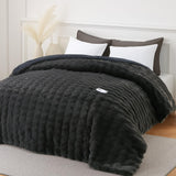 Garvee Electric Heated Blanket King Size, Ultra Soft Heated Comforter, Fast Heating with 6 Heating Levels & 10 Hours Auto Off, Warm Gift, Dark Grey - Dark Grey