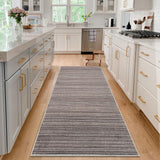 Garvee 2x6 Kitchen Rug Washable Non Slip Stain Resistant Polyester TPR Backing Soft Low Pile Hallway Runner - Brown