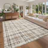 Garvee 6x9 Area Rugs Washable Beige Rugs for Living Room, Large Neutral Soft Bedroom Throw Rug, Non-Slip Stain Resistant Thin Floor Carpet for Playroom Dining Room Home Office Decor 6'x9' Beige - Beige