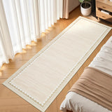 Garvee Scalloped Runner Rug 2x6 Washable Non-Slip Polyester Low Pile Stain Resistant Modern Border Hallway Bathroom Kitchen - Beige