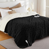 Garvee Electric Blanket King Size Dual Control - Thick Tufted Sherpa, 10 Heat Levels, 10 Time Settings, ETL Certified, Black, Fast Heating, Cozy Home Use - Black