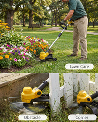 Garvee 20V Wireless Leaf Blower and String Trimmer Set – 550CFM, 130MPH, 12" Weed Wacker – 2 x 2.0Ah Batteries & Charger, Lightweight,  Black+Yellow