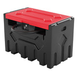Garvee 52 Gallon Portable Diesel Fuel Tank with 12V Electric Pump, 10 GPM Flow, High-Density PE, Auto Shut-Off Nozzle, 13ft Hose, Forklift Compatible, for Agriculture & Construction - Black&Red