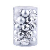 Garvee 34 Pieces Shatterproof Christmas Ornaments Set, Christmas Decorations 1.57 Inch Silver Plastic Ball Decor for Xmas Tree, Christmas Balls Indoor Outdoor Holiday Party Wedding Decoration, Silver - Silver