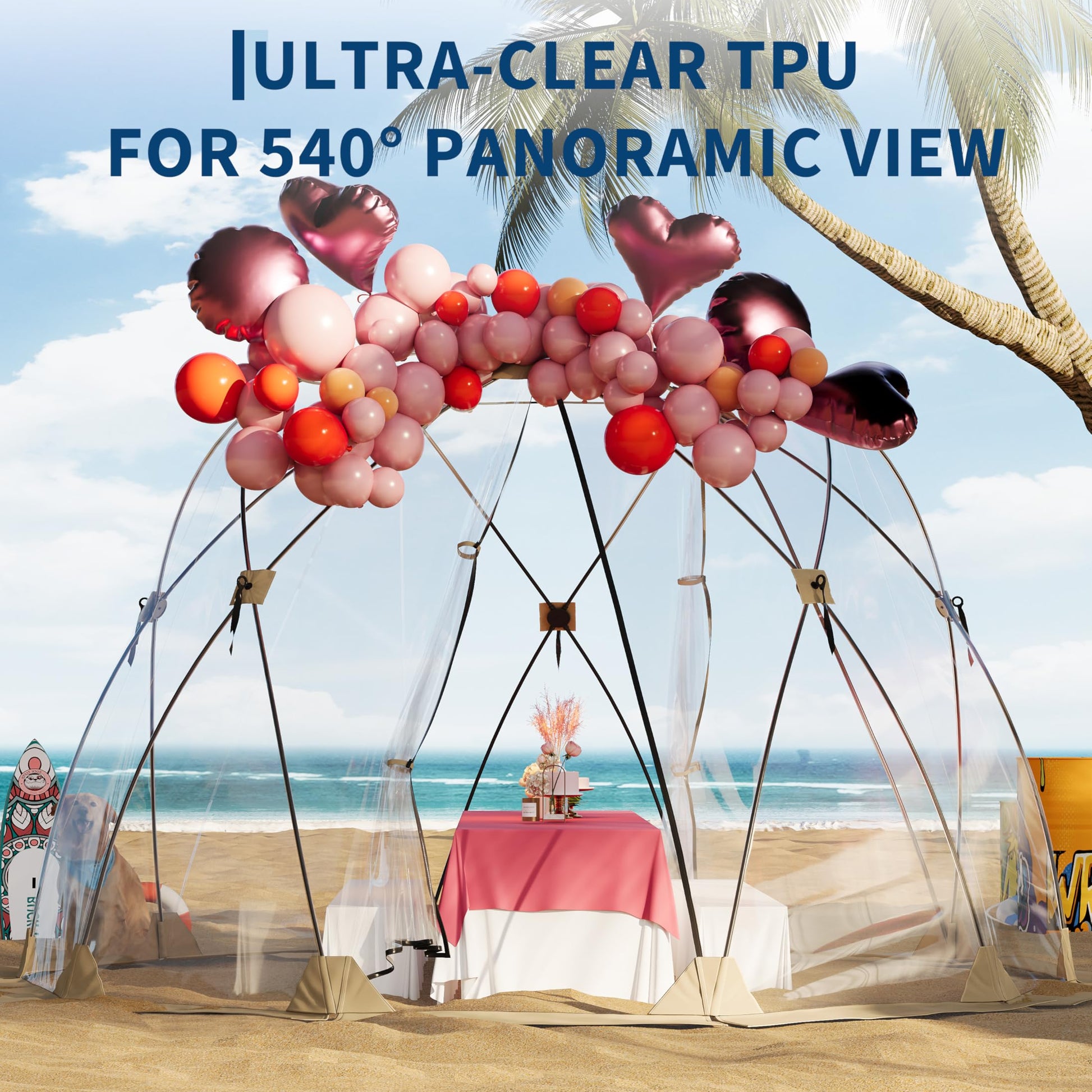 Garvee 10x10 Ft Outdoor All Weather Pop Up Tent, 6-8 Person Instant Tent Shelter, Rainproof Camping Sun Shelter Coldproof & Windproof for Patio, Backyard, Deck, Sports Events