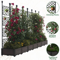 Garvee 7-Piece Raised Garden Bed with Trellis, 114" x 63" Outdoor Planter Box, Vertical Garden with Privacy Screen for Patio, Balcony & Backyard, Lightweight & Weather-Resistant