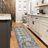 Garvee Area Rug, Rugs for Living Room，Washable Vintage Rug, Non-Slip Low Pile Throw Soft Rugs with Rubber Backing, Washable Rugs, Kitchen Rugs,Vintage Rugs,Washable Rug, Carpet for Dining Room Living Room. - Gray Brown