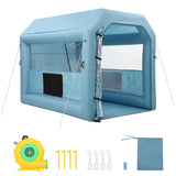 Garvee Inflatable Paint Booth 10x8x8 FT Portable Spray Shelter with 480W Blower 3-Layer Filtration Heavy-Duty Oxford Fabric Weather-Resistant for Cars & DIY - Blue