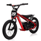 Garvee Ride - G Series: 250W Motor 3-Speed 24V Detachable Battery Aluminum Frame 16IN Off-Road Tires Ages 6-12 Outdoor Riding - Red