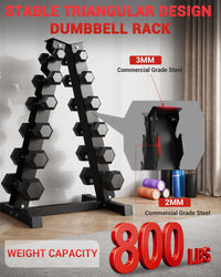 Garvee 6-Tier Dumbbell Rack, Heavy Duty Steel A-Frame Weight Racks for Dumbbells, Vertical Weight Storage Stand, Space Saving Home Gym Storage Organizer, Easy Assembly, Black