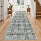Garvee 2x10 Tartan Plaid Kitchen Rug Non Slip Washable Soft Low Pile Stain Resistant Indoor Carpet Runner for Hallway Entryway - Grayish Green