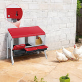 Garvee Heavy-Duty Metal Chicken Nesting Box for Easy Egg Collection - 3 Compartments with Removable Trays - Wall Mountable with Bracket Legs - Durable Poultry Coop Accessory, Red, Three Grids + Bracket - Red