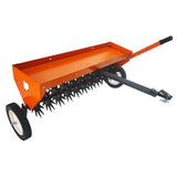 Garvee 40" Tow-Behind Spike Lawn Aerator for Tractor, Heavy-Duty Steel Tines, Reinforced Weight Tray, Pneumatic Wheels, Orange - Orange