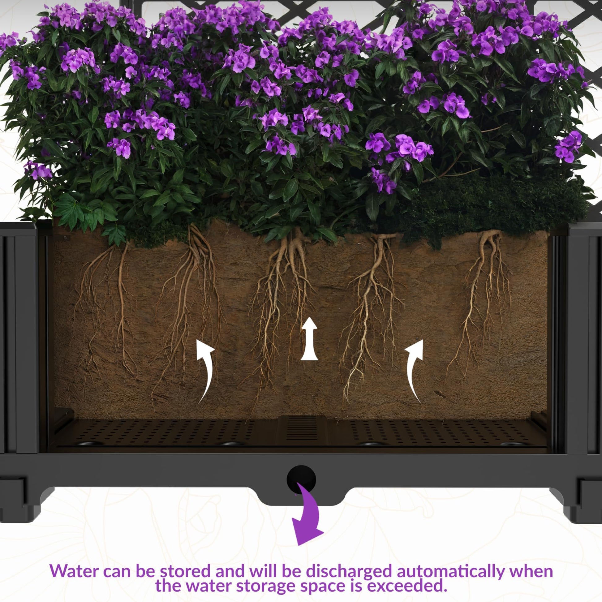 Garvee 3 PCS Raised Garden Bed with Trellis, 48" x 63" Plastic Planter Box for Climbing Plants, Outdoor Vertical Garden with Privacy Screen for Patio, Balcony, Backyard – Sturdy & Lightweight