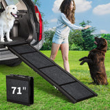 Garvee Heavy Duty Dog Ramp for Cars, 71" x 17" Folding Pet Ramp for Large Dogs with Non-Slip Surface Portable Dog Car Ramp for SUV Car, RVs & Truck, Outdoor Dog Ramp Up to 270 LBS - Standard