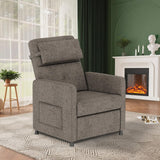 Garvee Recliner Chair for Adults, Adjustable Backrest & Footrest, USB Charging Ports, Cotton Linen Fabric, Durable Metal Frame, Electric Power Reclining for Living Room Relaxation, Brown - Brown