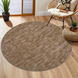 Garvee Solid Camel 3'-Round Rug Washable Non-Slip No-Shedding Polyester Soft Durable Indoor Carpet for Living Room Kids Nursery Playroom Bedroom - Camel
