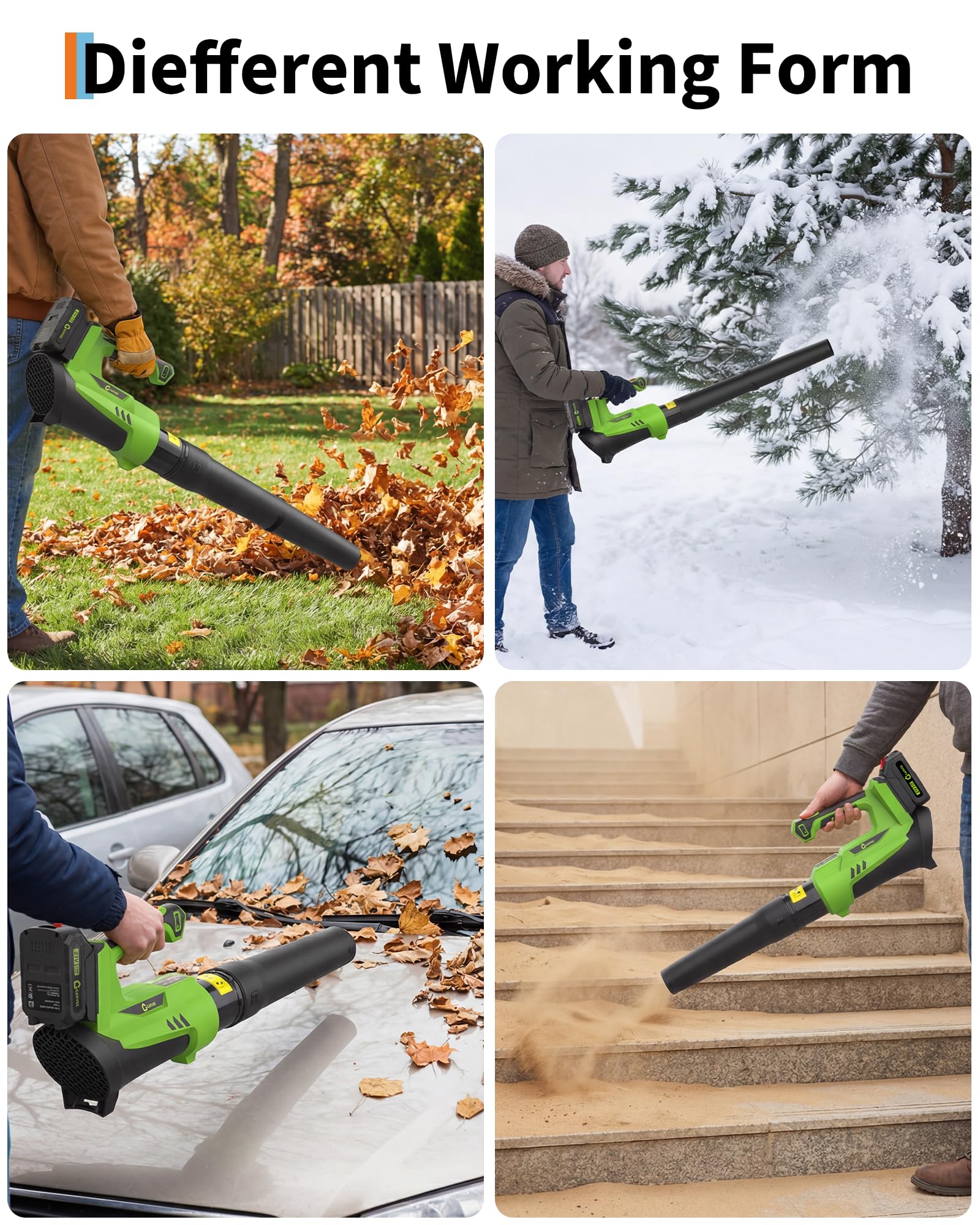 Garvee 20V Wireless Leaf Blower and String Trimmer Set – 550CFM, 130MPH, 12" Weed Wacker – 2 x 2.0Ah Batteries & Charger, Lightweight, Black+Green