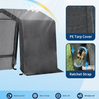 Garvee 7x10FT Outdoor Portable Storage Shed with Roll-Up Door & Vent, 240G Heavy-Duty Shelter Waterproof PE Tarp, UV-Resistant Storage Sheds for Motorcycle, Firewood, Garden and Tools, Gray