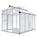 Garvee 6x8 FT Aluminum Greenhouse with Polycarbonate Panels, Roof Vent, Heavy Duty Frame, UV Protection, Walk-in Design for Garden & Patio - Silver
