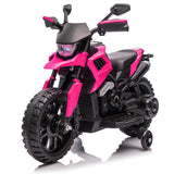 Garvee 6V Kids Electric Motorcycle with Training Wheels, Adjustable Speed 2-5 MPH, Durable Battery-Powered Ride-On Bike, Headlight & Music, Safe for Toddlers Outdoor Play - Rosy
