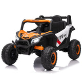 Garvee Ride - P Series: 12V UTV Buggy Electric Ride-on Car for Kids, 4WD/2WD, LED Lights, EVA Tires, Shock Absorbers, Remote Control, Outdoor Adventure - Orange