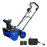 Garvee Cordless Snow Blower 20-Inch 20V Battery 25 Ft Throw Distance 180° Adjustable Chute Lightweight 7-Inch Tires Driveway Patio Lawn - Blue