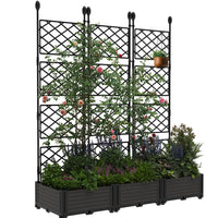 Garvee 3 PCS Raised Garden Bed with Trellis, 48" x 63" Plastic Planter Box for Climbing Plants, Outdoor Vertical Garden with Privacy Screen for Patio, Balcony, Backyard – Sturdy & Lightweight