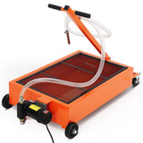 Garvee 20 Gallon Low Profile Oil Drain Pan with 110V Electric Pump, High-Impact Polypropylene, Collapsible T-Handle, 8ft Hose, Rolling Cart for Garage Use