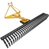 Garvee Landscape Rake for Tractor 60" Wide Coverage Hard Stainless Steel Tines 3-Point Hitch Easy Install Lawn and Garden，Rake Gravel Driveway