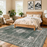 Garvee Floral Vintage Area Rug Soft Non Slip Machine Washable Distressed Vintage Brown 5x7ft Living Room Bedroom Dining - Brown